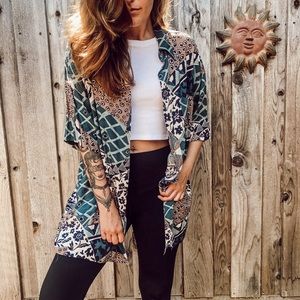 Mix Patterned Button Up